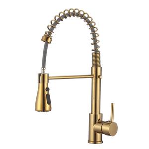 Grifos De Cocina comerciales De latón negro Monomando de una sola palanca Pulverizador extraíble Primavera <span class=keywords><strong>Grifo</strong></span> de fregadero de cocina - Product Image 2