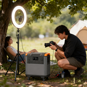 5376Wh สถานีพลังงานแบบพกพาพร้อมซ็อกเก็ต400W พับได้สำหรับกิจกรรมกลางแจ้ง LiFePO4มีแบตเตอรี่ฉุกเฉินในบ้าน - Product Image 5