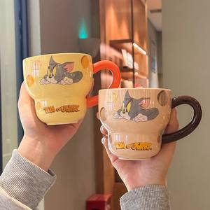 Tasse en céramique Tom et Jerry beige avec poignée, design de dessin animé, pour café, thé, bureau, petit-déjeuner, cadeau, tasse individuelle - Product Image 3