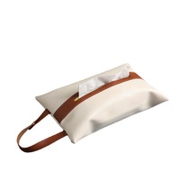 Nuevo Dispensador de Pañuelos de Cuero Minimalista Colgante, Bolsa de Almacenamiento de Pañuelos Reutilizable para Múltiples Escenarios, Organizador Universal Impermeable