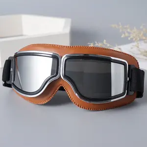 Cadre en cuir PU moto Motocross Motocross Motocross, lunettes de protection Anti-glisse et coupe-vent