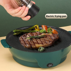 Plancha électrique multifonctionnelle avec revêtement antiadhésif et contrôle de la température pour une utilisation en famille et en dortoir - Product Image 6