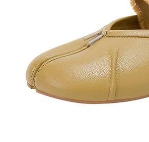 Sandali <span class=keywords><strong>Ciabatte</strong></span> Mule <span class=keywords><strong>Chiuse</strong></span> <span class=keywords><strong>da</strong></span> <span class=keywords><strong>Donna</strong></span> Stile Tabi in Vera Pelle Morbida di Altissima Qualità OEM ODM per Camminare alla Moda - Product Image 4