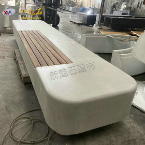 ม้านั่งไม้ซีเมนต์หินวิเศษสีขาว หินเทียมสำหรับกลางแจ้ง ปรับขนาดได้ตามต้องการ รับผลิตแบบ OEM - Product Image 1
