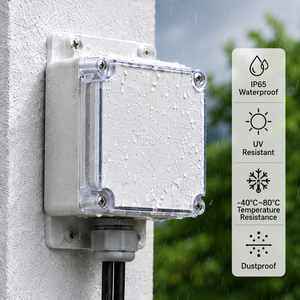 Wasserdichtes Kunststoffgehäuse mit Transparentem Deckel IP65 ABS Anschlussdose Klare Abdeckung Elektrische <span class=keywords><strong>Box</strong></span> für Außensensoren - Product Image 3
