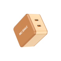 Cargador Rápido USB-C GaN de 45W NIUBAILE, PD3.0 QC2.0, Enchufe Múltiple Plegable, con Cable de 1.8m, Accesorios Universales para Teléfono