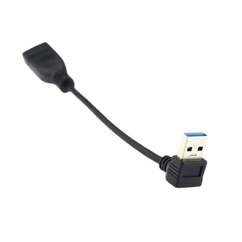 Câble d'extension à angle droit gauche vers le bas à 90 degrés USB 3.0 mâle à femelle cordon adaptateur coudé câble USB