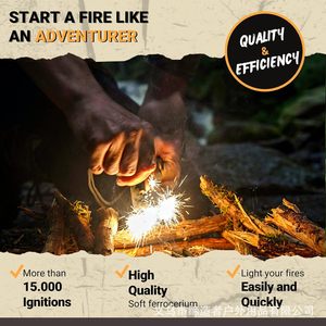 Allume-feu en magnésium avec manche en bois, kit de survie, équipement de camping en plein air, torche en pin, ensemble silex et acier - Product Image 5