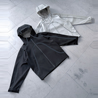Veste coupe-vent imperméable à capuche en polyester et nylon, réactive à l'eau, pour homme, idéale pour la randonnée en extérieur