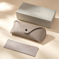 Étui de luxe rectangulaire en plastique rigide pour lunettes et lunettes de soleil avec motif imprimé, rangement en cuir PU et logo