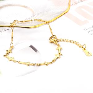 Hot Selling Custom Wholesale Price 18k PVD Gold Plated Jewelry Cross Shape <b>Stainless</b> <b>Steel</b> Fashion Locking Cross Bracelet - Product Image 3