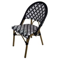 Bras en rotin PE en plastique et bois, design noir, table et chaise de patio, d'extérieur, restaurant, offre spéciale