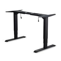 3 sections Bureau d'ordinateur ergonomique à double moteur réglable en hauteur Table en acier avec cadre extensible pour bureau
