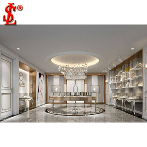 उच्च अंत अनुकूलित गहने प्रदर्शन मामले घुमावदार कांच धातु लकड़ी अनाज पेंट प्रदर्शन कैबिनेट गहने स्टोर प्रदर्शन और काउंटर - Product Image 4