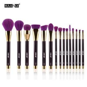 Maange gut neu Purper Dunkelgrün Holz Wimpern Foundation Concealer Puder Augenbrauen Lippen Lidschatten Private Label Make-up Pinsel