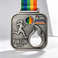 Médaille de sport personnalisée en métal, alliage de zinc moulé sous pression, finition antique, médaille creuse pour les finalistes de course, idéale pour le marathon 10K, directement de l'usine