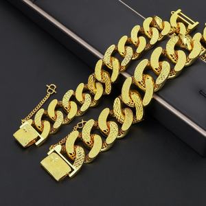 Jxx Hip Hop Jewelry 24K Gold Plated <b>Bracelet</b> <b>Cuban</b> <b>Link</b> Chain <b>Bracelet</b> for <b>Men</b> - Product Image 1