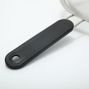 Stainless Steel <b>Strainer</b> With Black Handle Fine <b>Mesh</b> For Deep Frying Snacks - Product Image 4