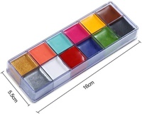 Palette de peinture corporelle UCANBE 12 couleurs, à base d'huile, sans danger pour les enfants, pour tatouages éphémères, maquillage de fête d'Halloween et accessoires de déguisement.