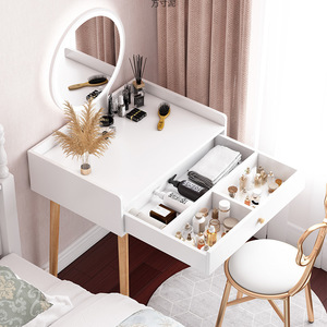 Bureau vanité moderne en bois miroir LED tiroirs de rangement réglables <span class=keywords><strong>tabouret</strong></span> <span class=keywords><strong>pour</strong></span> salle de bain chambre <span class=keywords><strong>coiffeuse</strong></span> maison hôtel vente en gros - Product Image 4