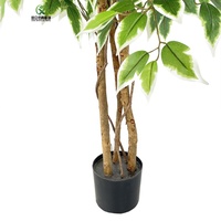Arbre ficus artificiel en plastique, feuille de banian réaliste, haute qualité, 150 cm, pour la décoration de la maison et du jardin