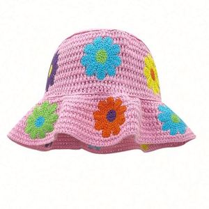 Gorros de punto unisex de moda al por mayor en stock, gorros de ganchillo florales hechos a mano con bordado 3D para uso en playa y negocios - Product Image 5
