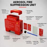 Extincteur compact sur rail DIN Boerda QRRO.01G/S-FA, suppression automatique par aérosol pour tableaux électriques