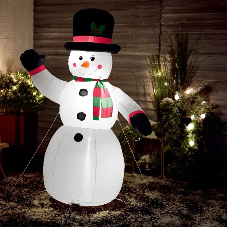 Kerstversiering Outdoor 6.5FT 200Cm Kerst Sneeuwpop Opblaasbare Met Led-verlichting