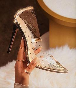 Nuevos Zapatos de Tacón Alto para Mujer Xiawanghong 2026, Zapatos de Verano para Exteriores con Tacón Delgado y Punta Puntiaguda, Zapatos de Cristal Transpirables Antideslizantes - Product Image 2