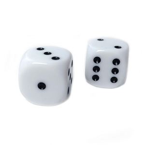 Dados de Acrílico Blanco Personalizados al por Mayor, Grandes de 22 mm, 6 Caras con Bordes Redondeados para Juegos de Apuestas - Product Image 1