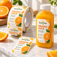 Étiquettes personnalisées pour bouteilles de boissons, autocollants imperméables pour jus, rouleau d'étiquettes adhésives pour emballages de boissons aux fruits