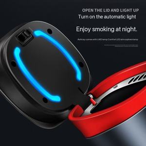 Mini Basurero LED para Auto, Tapa Desmontable de Acero Inoxidable, Cenicero a Prueba de Olores y Humo, Kit Interior - Product Image 6