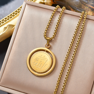 luxurious solid elegant spinning wholesale unisex fashion pendants custom stainless steel <b>locket</b> 18k <b>gold</b> <b>chain</b> necklace pendant - Product Image 5