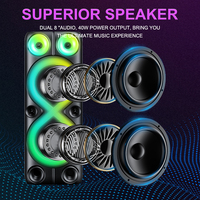 SING-E ZQS8238 Altavoz Karaoke Portátil BT con 2 Micrófonos, LED RGB, Funciona con Batería, para Exteriores