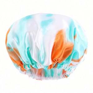 Bonnet de Douche Imperméable Double Couche Tie-Dye de Luxe pour Femme, Idéal pour Salon de Coiffure - Product Image 5