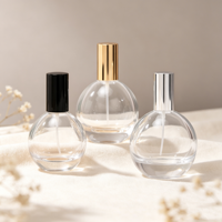 Flacon pulvérisateur de parfum sphérique en verre transparent 30ml 50ml 75ml 100ml vide avec impression personnalisée du logo pour emballage de parfum