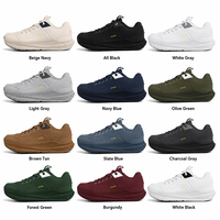 Chaussures de course en cuir synthétique à bout large personnalisées par le fabricant, baskets de marche légères en microfibre pour hommes
