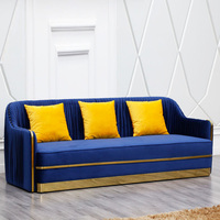 Nouvel Ensemble de Canapés Italiens de Luxe en Velours Gris de Haute Qualité, Canapé 3 Places Doré, Mobilier de Salon Moderne, Ensemble de Canapés 3+2+1