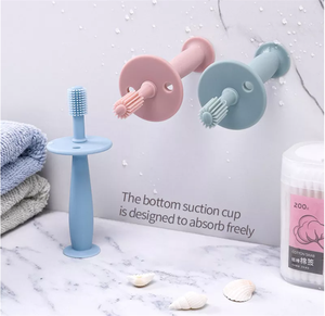 Cepillo de dientes de silicona con logotipo personalizado, <span class=keywords><strong>limpiador</strong></span> oral de 360 grados, para entrenamiento de bebé, aprendizaje - Product Image 5