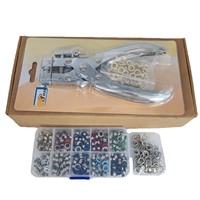 Kit transfrontalier de 400 œillets de 5 mm avec outil d'installation, pince à pression manuelle, œillets en cuivre coloré pour bâche, 10 compartiments
