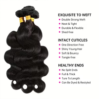 Bundel rambut manusia 12A gelombang tubuh 100% tidak diproses rambut Virgin Brasil ekstensi rambut manusia jalinan cepat hitam alami