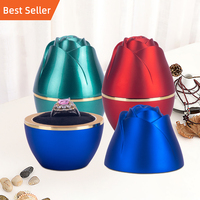 Boîte à bijoux de haute qualité Matt Black High End Heart Shape Led Light Ring Package Boxes for Wedding