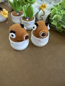 Decoración para el Hogar, Ramo de Flores Tejidas, Hilo de Lana, Guisantes Zombis, Girasol, Planta en Maceta, Flor Artificial Tejida - Product Image 6