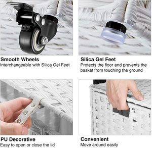 10% OFF! Wholesale New Design Cheap PP <strong>Foldable</strong> Laundry <strong>Basket</strong> with Wheels for Washing Clothes - Product Image 4