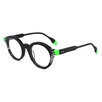 Haute qualité lumière bleue lunettes cadre 100% couleur acétate laminé lunettes lunettes rondes couleur optique lunettes pour les jeunes