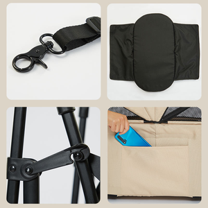 Passeggino pieghevole 2 in 1 <span class=keywords><strong>per</strong></span> cani e gatti con carrozzina rimovibile, cuscino, guinzaglio di sicurezza, fino a 10 kg - Product Image 3