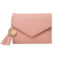 Dompet Wanita Terlaris Bergaya Instagram, Dompet Pendek Multi-Kartu, Dompet Lipat Tiga Kecil, Tempat Kartu Pelajar, Dompet Koin