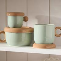 Ensemble de tasses à expresso et à thé en céramique avec soucoupe, couleur personnalisable, glaçure brillante, vente en gros