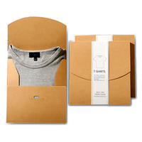 Emballage écologique en papier kraft pour vêtements, boîte pour t-shirt, logo personnalisé, emballage pliable pour vêtements, emballage pour t-shirts