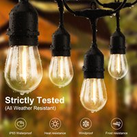 Guirlandes lumineuses LED S14 en PVC imperméable pour extérieur, jardin/patio, alimentées par énergie solaire, à intensité variable, avec garantie de 3 ans